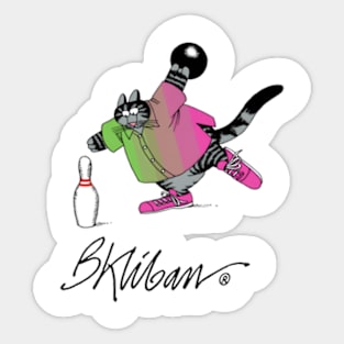 B kliban cat bowling Sticker